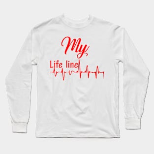 valentine couple clothing life line red style Long Sleeve T-Shirt